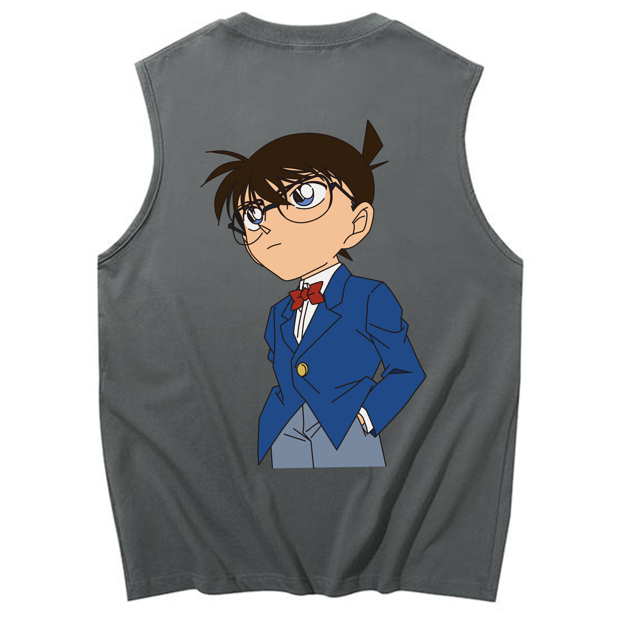 （画像用） 名探偵コナン 江戸川 コナン Detective Conan Conan Edogawa コットン100％タンクトップ（背面プリント）